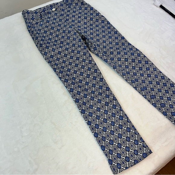 Jude Connally Womens Lucia Crop Stretch Knit Pants Blue Geometric Size Small - Picture 4 of 15